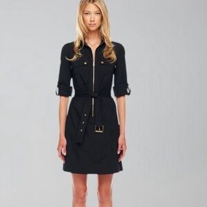 NWOT Michael Kors Olive Green Zip Up Shirt Dress, Size Medium, circa 2016/2017